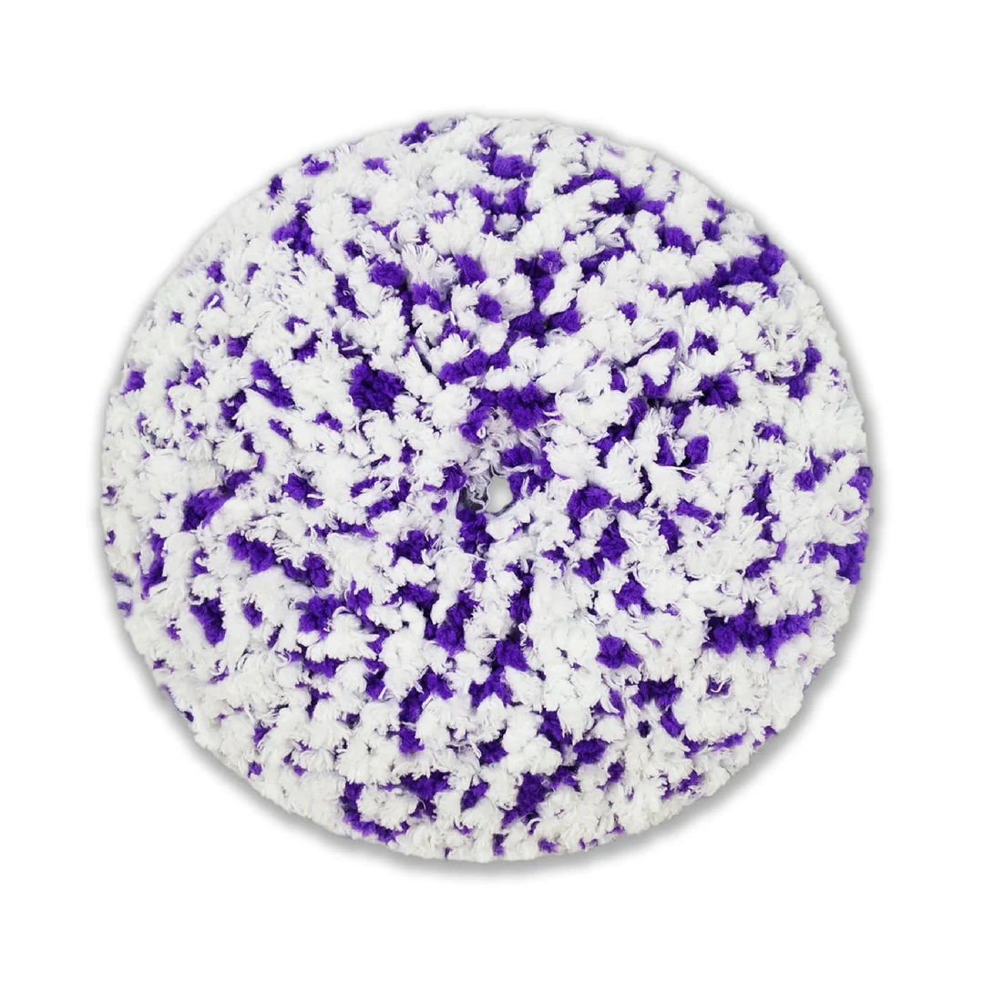 Hi Tech Industries White/Purple Microfiber Buff Pad 7.5"